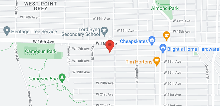 map of 3920 W 17TH AVENUE